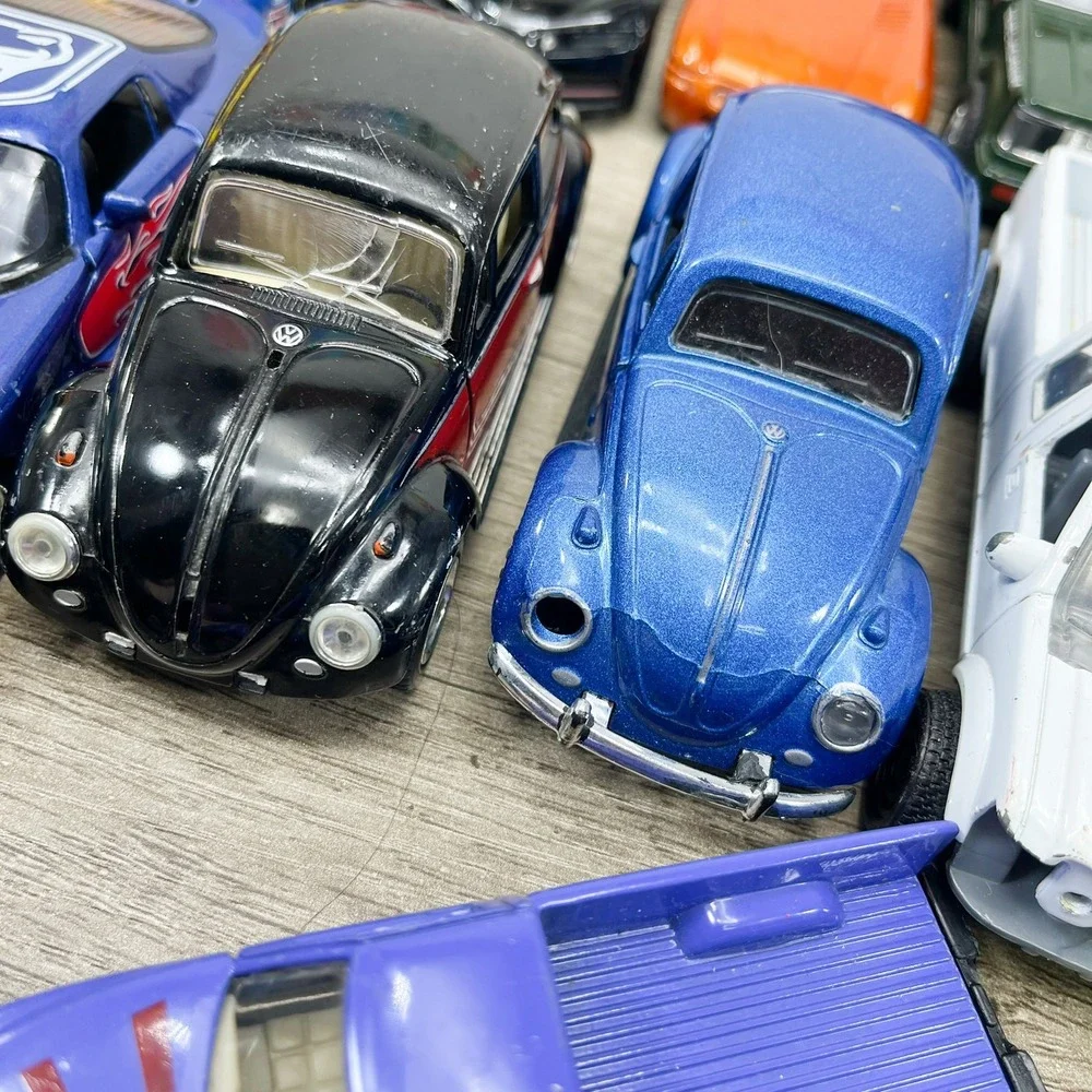 Mixed Diecast Toy Car Lot 37pc VW Beetle Lamborghini Mustang Trucks Racing